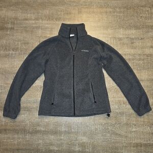 Columbia Charcoal Gray Fleece Zip Up Jacket Women’s Size Medium
